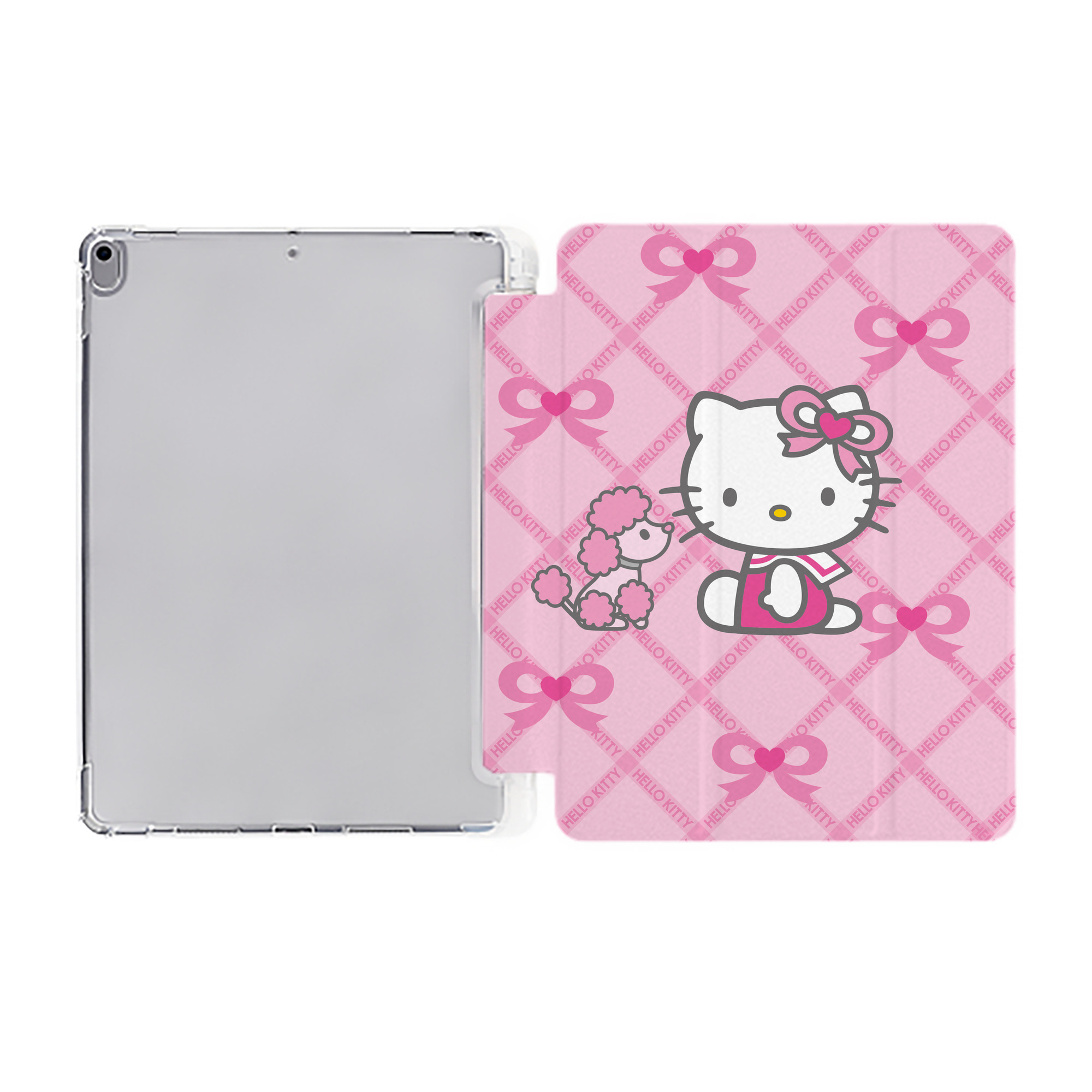 （画像用） Hello Kitty ハローキティ IPad ケース ペン収納付き 三つ折りスタンド PUレザー×シリコン 対応機種9.5/10.5/10.9インチ